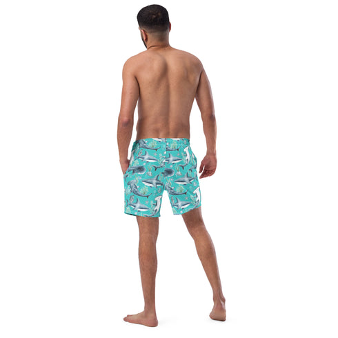 Aqua Sharks Recycled Swim Trunks UPF 50+